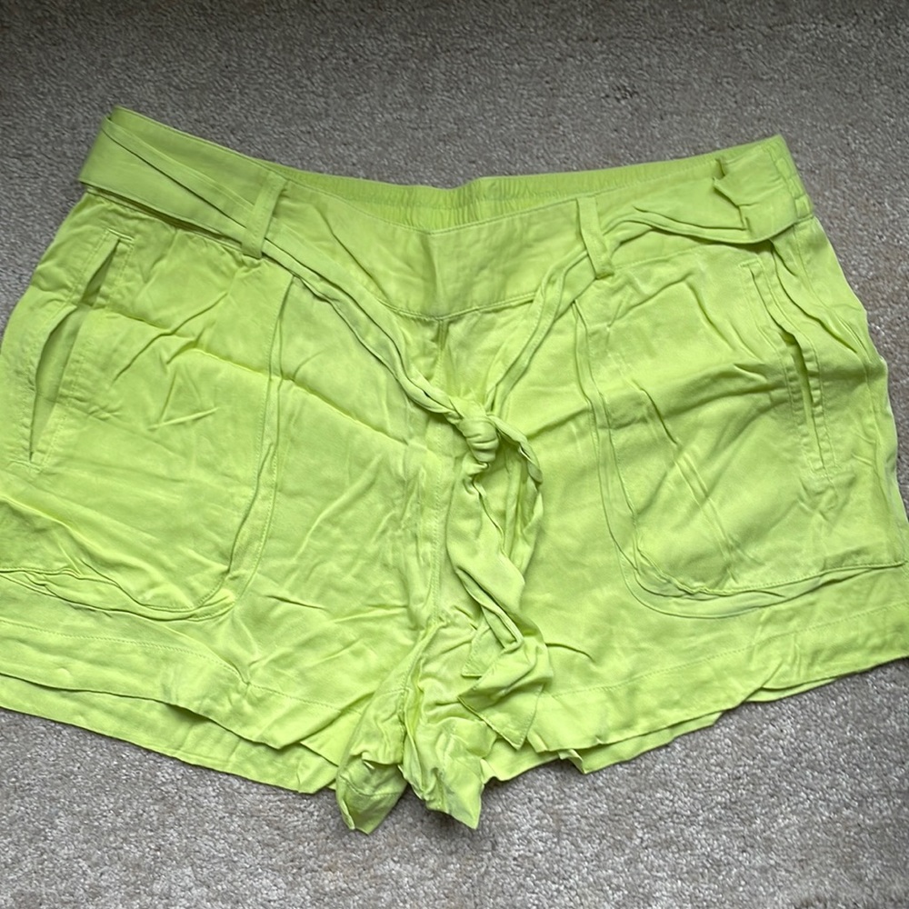 Lime, green shorts, size large